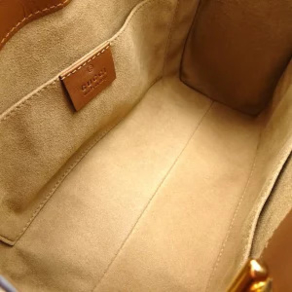 Gucci GG Shoulder Bag Padlock Supreme Canvas Leather Beige Ebony - Picture 5 of 8